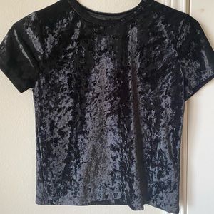 Black Velvet Crop Top